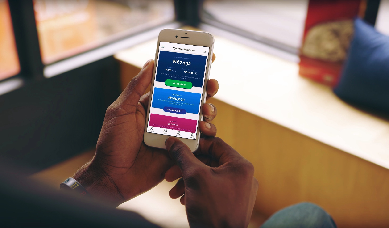 Banks keep your money but Piggybank helps you save.