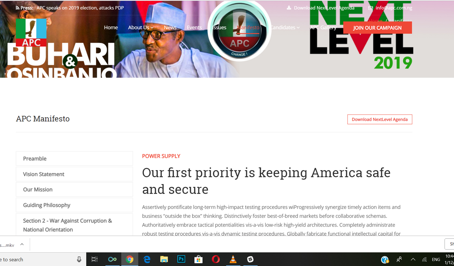 FW: Did the APC plaigiarise the manifesto on their website?